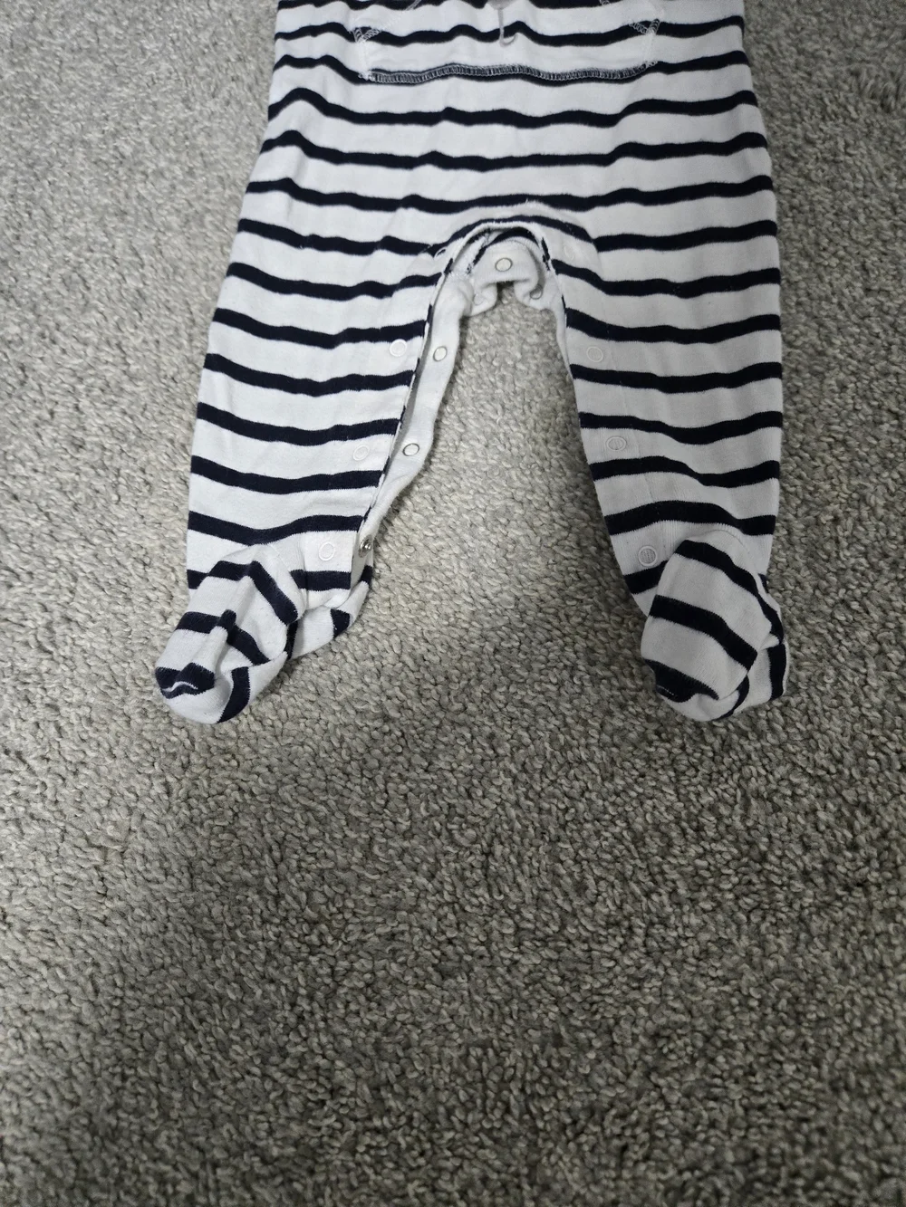 GAP Navy & White Striped Footed One-Piece